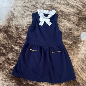 Janie and Jack Navy Dress with White Collar Bow